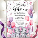 Search for elephant twins baby shower invitations Twin girls