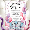 Search for twin elephant baby shower invitations Blue