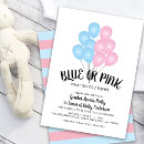 Search for online gender reveal invitations Blue or pink