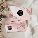 Search for makeup artist business cards Blush pink