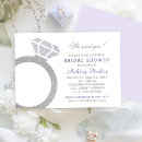 Search for diamond ring bridal shower invitations Modern