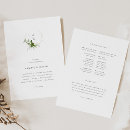 Search for greenery wedding programs Order of service