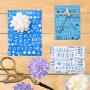 Search for sweet 16 birthday wrapping paper Blue and white