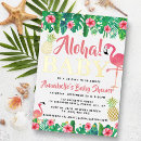 Search for hawaiian baby girl shower invitations Flamingo