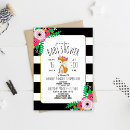Search for black white stripes baby shower invitations Animal