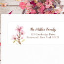 Search for blossoms return address labels Pink flowers