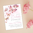 Search for pink butterfly 1st birthday invitations Turning one