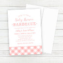 Search for gingham baby girl shower invitations Pink and white