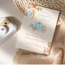 Search for little pumpkin on the way invitations Blue