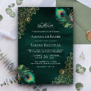 Search for peacock feather invitations Emerald green
