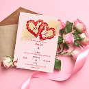 Search for golden wedding invitations Hearts