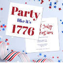 Search for 1776 invitations Party like it's 1776