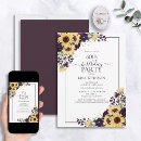 Search for sunflower 60th birthday invitations Watercolor