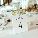 Search for lemon table cards Citrus table number