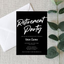 Search for black and white retirement invitations Simple