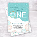 Search for teal 1st birthday invitations First