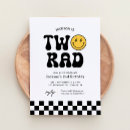 Search for black white 1st birthday invitations Chequered