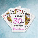 Search for 80th birthday playing cards Eightieth