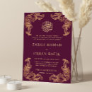 Search for plum and gold wedding invitations Nikah