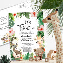 Search for tropical palm leaves baby shower invitations Jungle