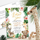 Search for tropical floral baby shower invitations Safari