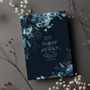 Search for navy blue watercolor wedding invitations Botanical