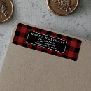 Search for buffalo plaid return address labels Classic