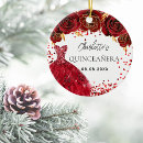 Search for white flower christmas tree decorations red