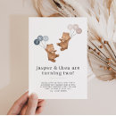 Search for twins 2nd birthday invitations Boy girl twins