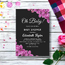 Search for purple and black baby shower invitations Botanical