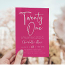 Search for hot pink 21st birthday invitations Contemporary