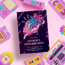 Search for neon glow disco birthday invitations Roller skating
