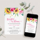 Search for boho sunflower baby shower invitations Baby in bloom