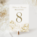 Search for gold floral table cards Peony
