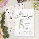 Search for sweet pea baby shower invitations Floral