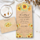 Search for sunflower bouquet wedding invitations Boho bohemian