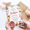 Search for barn animals birthday invitations Cute farm animals