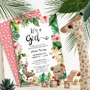 Search for monkey baby girl shower invitations Safari