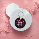 Search for love words key rings Pink