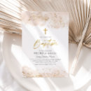 Search for pink christening invitations Gold cross