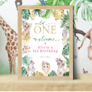 Search for jungle animal birthday posters Wild one
