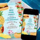 Search for bbq pool party invitations Retro