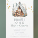 Search for one happy camper birthday invitations Forest