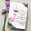 Search for girls flamingo 1st birthday invitations Beach