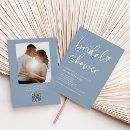 Search for dusty blue bridal shower invitations Boho