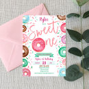 Search for doughnut 1st birthday invitations Pink