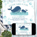 Search for whale birthday invitations Blue