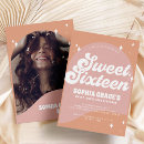 Search for orange sweet 16 invitations Retro