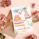 Search for girl dinosaur birthday invitations Jurassic animals