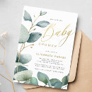 Search for greenery eucalyptus baby shower invitations Gold